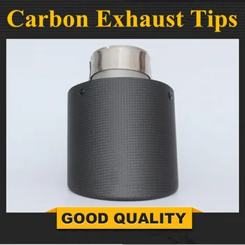 

Car Carbon Muffler Tip Exhaust System Universal Straight Stainless Black Exhaust Pipe Mufflers Multi-size For AK