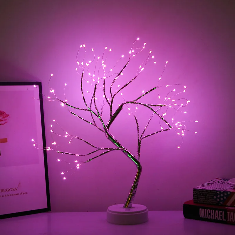 36/108 LEDS Night Light Bonsai Tree Light USB Copper wire Table Lamp for Home Holiday bedroom indoor kids bar Decor fairy light