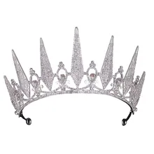 Барокко невесты свадьба Королева Костюм с короной вечерние тиара на торжество головные уборы для женщин Серебро Бронза Золото