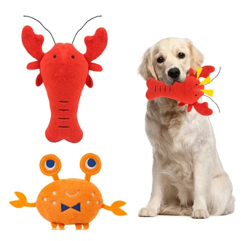 

Pet Toys Dogs Cats Cute Lobster Crabs Toy Puppy Squeak Toy Chew Toys For Dog Cat Mascotas Supplies