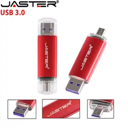 JASTER Pen drive 32 Гб OTG USB 3,0 USB флэш-накопитель 64 Гб Флешка 8 Гб 16 Гб USB флешка для смартфона