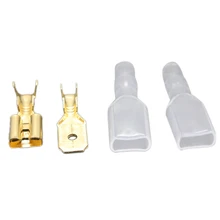 200 uds/50 pares hembra macho Spade engarzado manga de terminales cable Wrap conector para 22-16 Awg 2,8 Mm(China)