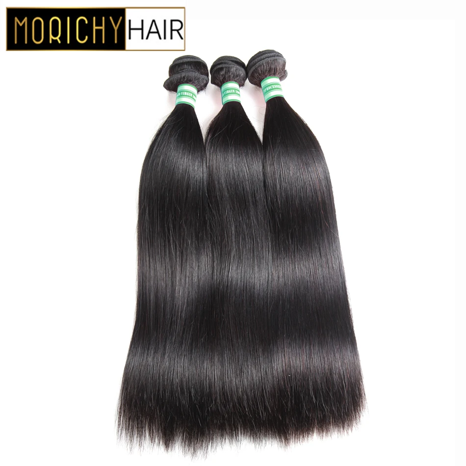 

Morichy Straight Hair Brazilian Straight Human Hair Weave Bundles Natural Black 3/4 pcs 100% Human Hair Bundles Non-Remy Hair