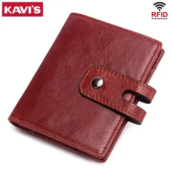 

KAVIS 2020 New Arrival Genuine Leather Business Card Case Women's ID Bag Female Credit Card Holder Bank Cards Slots Mini Bag
