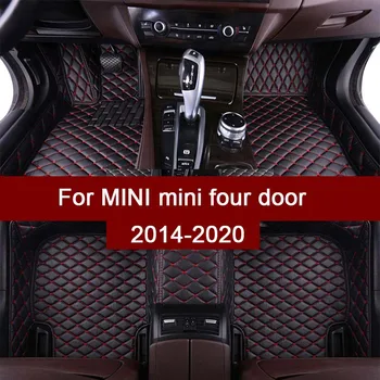 

Leather Car floor mats For MINI mini four door 2014 2015 2016 2017 2018 2019 2020 Custom auto foot Pads automobile carpet