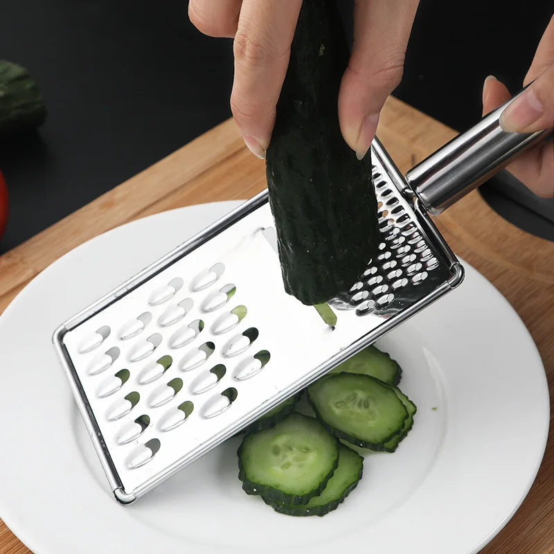 Stainless Steel Cheese Grater & Vegetable Chopper Stainless Steel Vegetable  Slicer For Modern Vegetable Potato Carrot Bent Feet Large Hole 