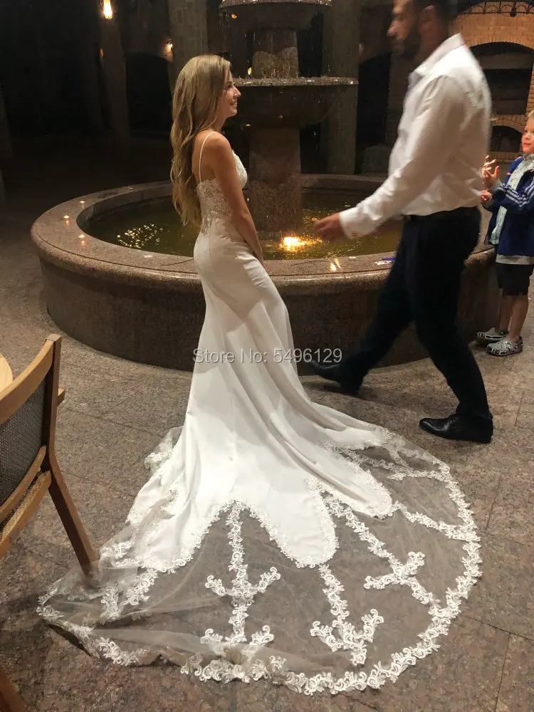 Эластичные атласные свадебные платья Русалка без рукавов Vestidos Novia винтажное кружевное свадебное платье с открытой спиной