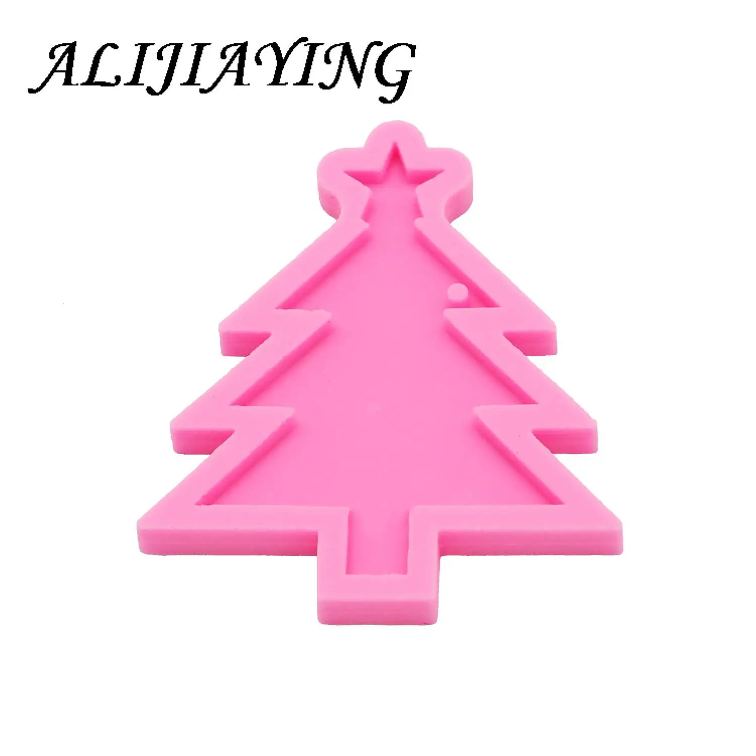 DY0108 Shiny Weihnachten Dekoration Haus/Baum/Socken/Lichter/Kreis silikon Form, runde Harz Epoxy Handwerk DIY Form – Detail 2