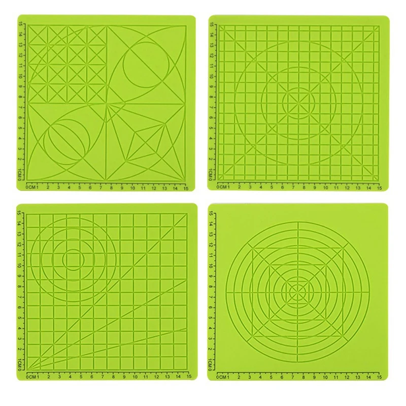 

4Pcs 3D Printing Pen Silicone Design Mat Basic Template Multi-Shaped Kids Drawing Tools with Heat Proof Finger Caps