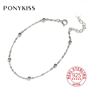 

PONYKISS Office Real S925 Sterling Silver Refill Geometric Bracelets Fine Jewelry Women Creative Sweet Birthday Party Gift