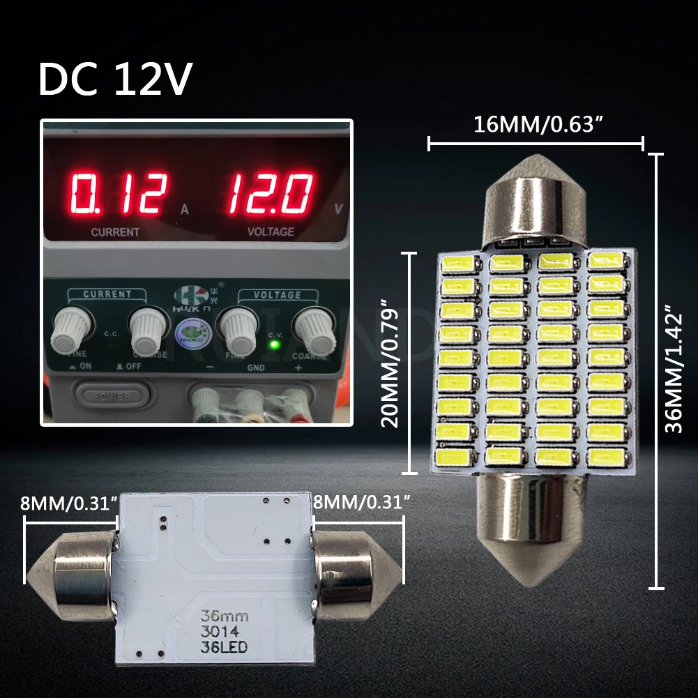 4 шт. 28 мм 31 мм 36 мм FESTOON автомобильные лампы 24smd 3014 чипы C5W дневные ходовые огни 12V Белый номерной знак светодиодный лампы купольный светильник - Испускаемый цвет: 36mm White