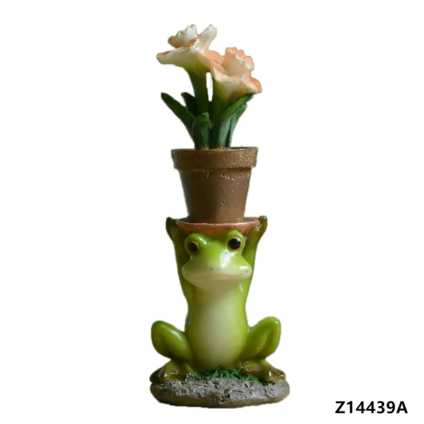 Z14439A Everyday Collection Resin Lotus Frog Figurine Animal Vehicle Decoration Miniature Garden Decoration Accessories home Ornament - Цвет: Z14439A