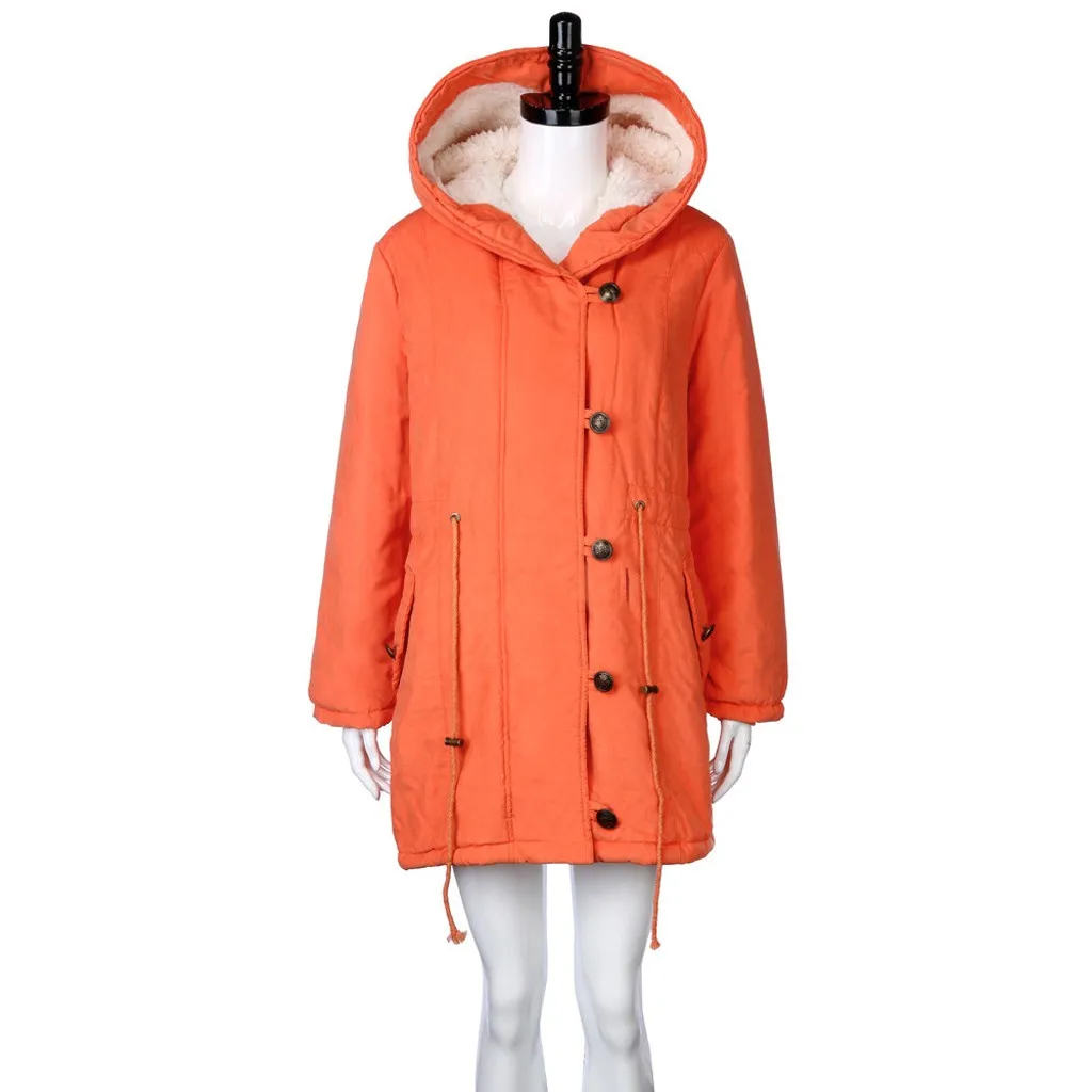 Модная женская однотонная куртка с капюшоном из овечьей шерсти, хлопковое пальто, плотная верхняя одежда, пальто, Прямая поставка, скидка бесплатно