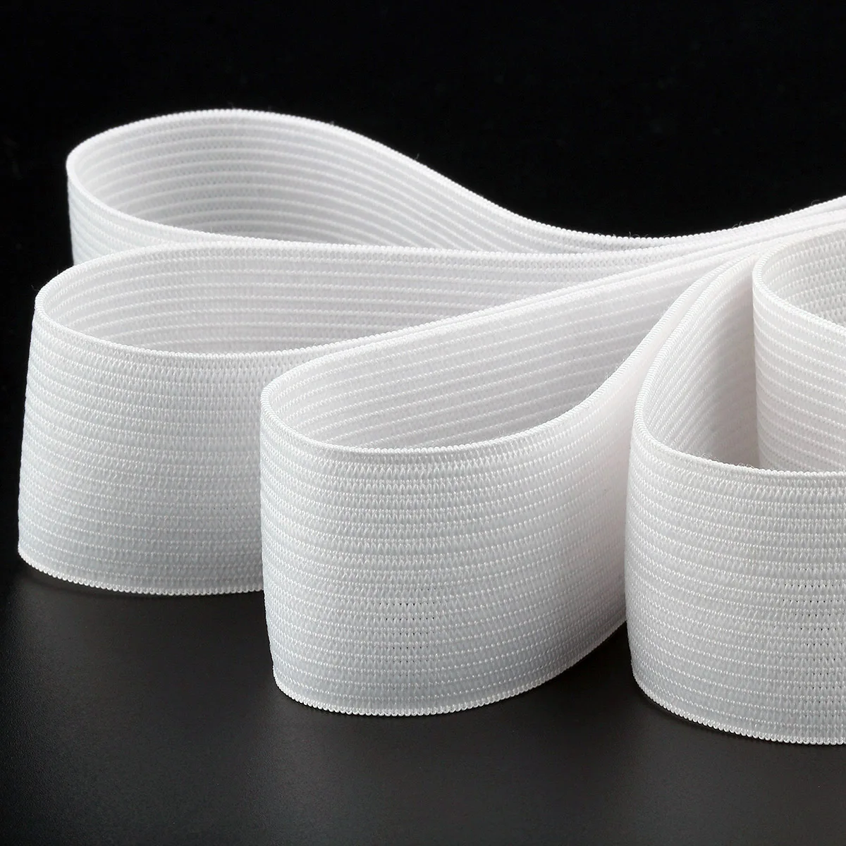 Versatile High Elastic White & Black Wide Elastic Band