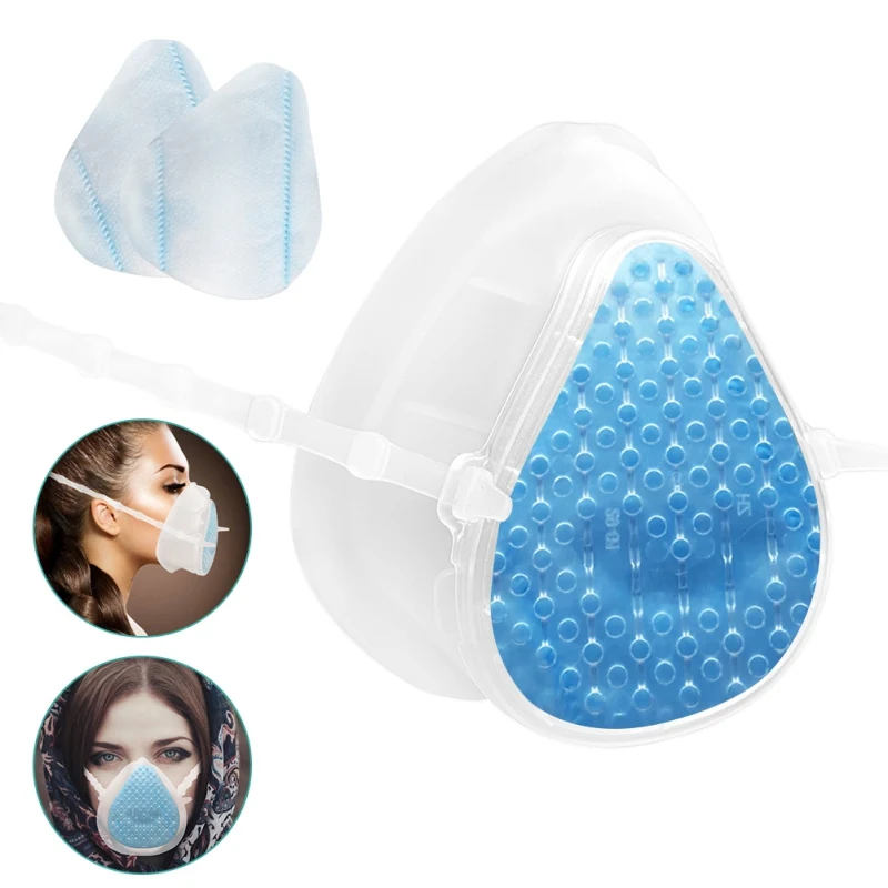 

N95 Silicone Face Mask Self Priming Filter Respirator 95% Filtration With 2 Replacement Filter Anti Coronavirus Anti bacterial m