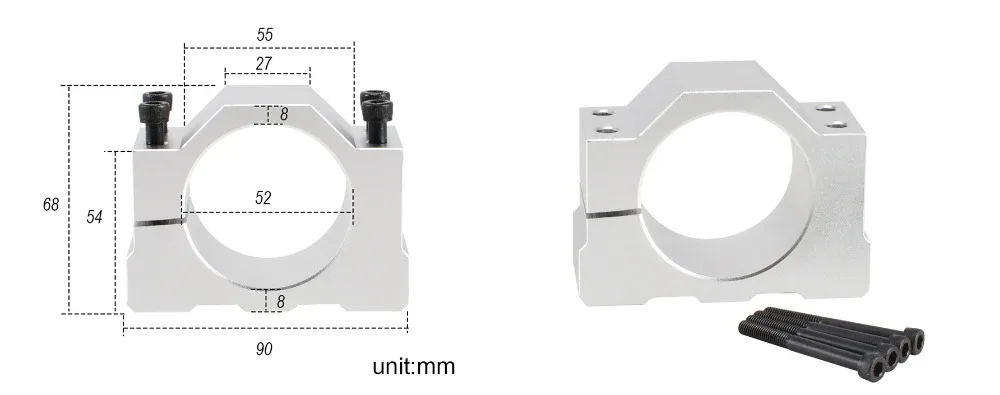 500W luftgekühlter Spindelmotor DC CNC0.5kw шпинделя ER11 Fräsmotor 110V 220V Schaltnetzteil 52MMDIY Стил Гарнер