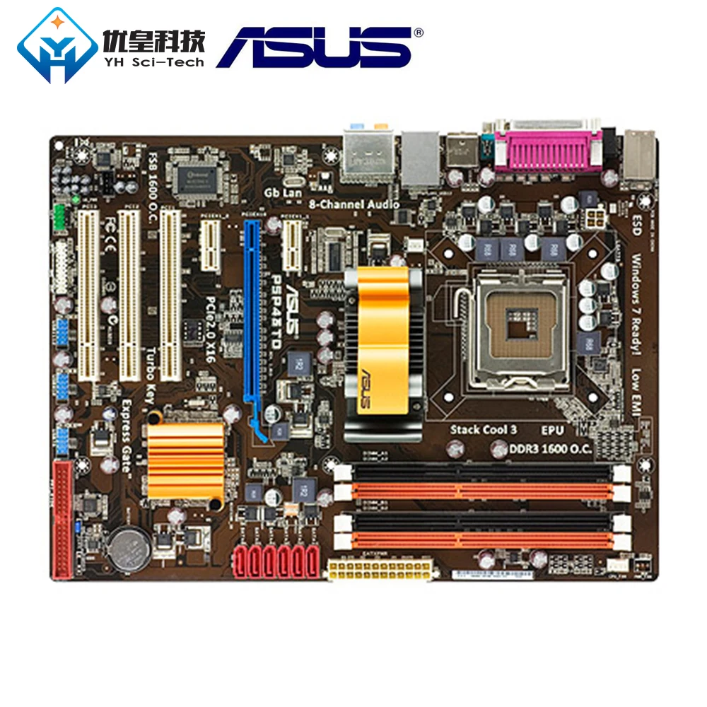 Asus P5P43TD Intel P43 оригинальная материнская плата с разъемом LGA 775 Core 2 Quad/Core 2 Duo DDR3 16GB ATX