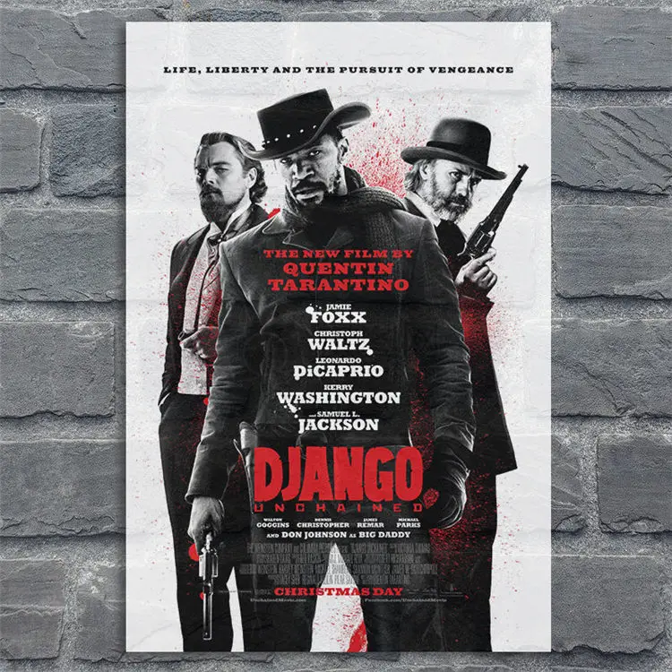 Классический фильм Шелковый плакат Django Unchained Ретро художественные принты Винтаж Настенный декор картины Квентин Тарантино плакаты - Цвет: 04