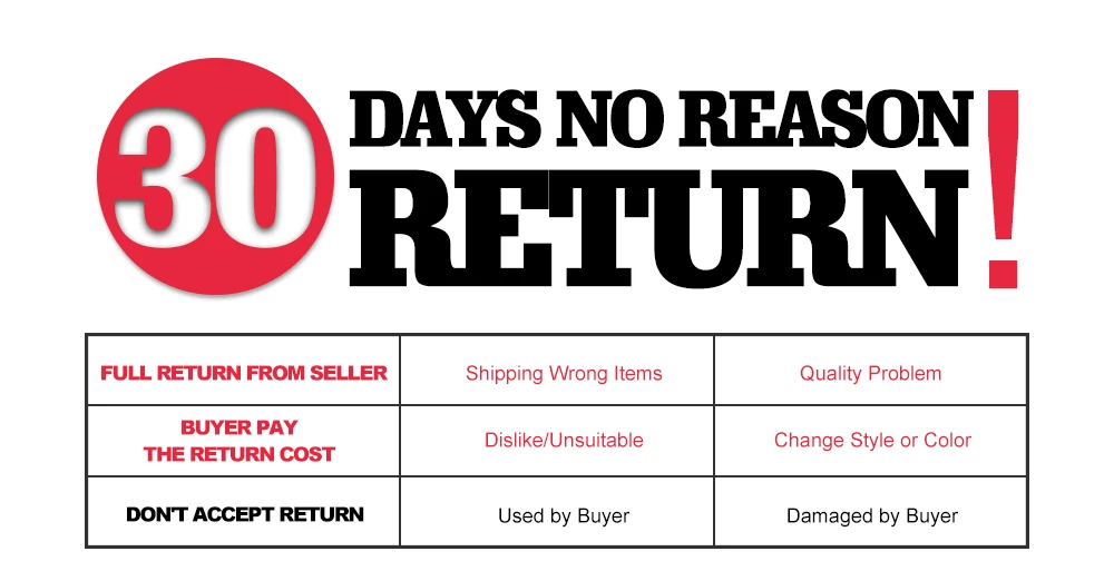 No reason return free shipping  fREE RETURN