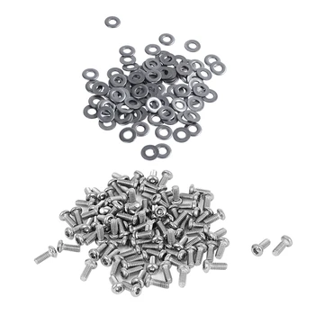 

200Pcs Accessories: 100 Pcs M3 3 mm Metric Flat Washer & 100 Pcs 0.4mm Pitch M2 Hex Socket Button Head Screws