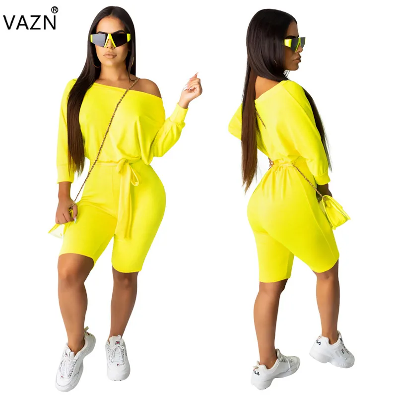 VAZN QM3838 Новая повседневная модная одежда для молодых людей высокого качества, 3 цвета, круглый вырез, длинный рукав, без шнуровки, женские костюмы