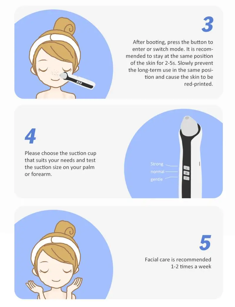 Vacuum Pore Comedones Cleaner Electric Blackheads Acne Clean Exfoliating Cleansing Facial Instrument Visible 1080P FHD Output