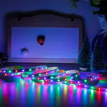 Рождественский светодиодный ленточный светильник s 5 м 300 светодиодный светильник бар 44 Ключ контроллер питания набор гибкий водонепроницаемый ленточный светильник комплект для Рождества