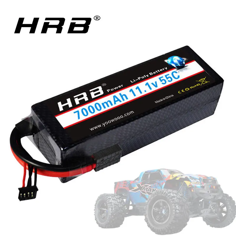 HRB lipo 3s 7000mah жесткий чехол 11,1 v lipo батарея 55C 138*46*37 мм Разъем XT60 trxxas автомобили грузовик Truggy Багги танки вертолет