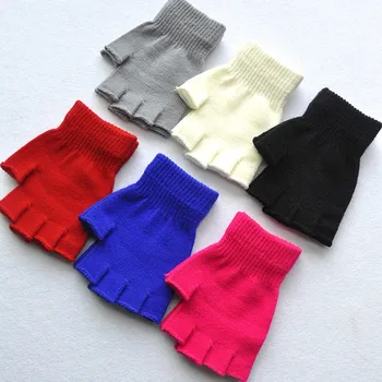 

New Children's Winter Gloves Cold Warm Acrylic Fingerless Gloves