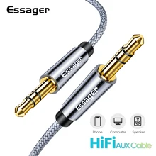 Essager aux cabo alto falante fio 3.5mm jack cabo de áudio para adaptador de fone de ouvido do carro macho jack para jack 3.5mm cabo para samsung xiaomi