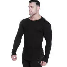  Men Bodybuilding Long sleeve t shirt Man Casual Fashion Skinny T-Shirt Male Gyms Fitness Workout Tees Tops Jogger Brand Clothing 