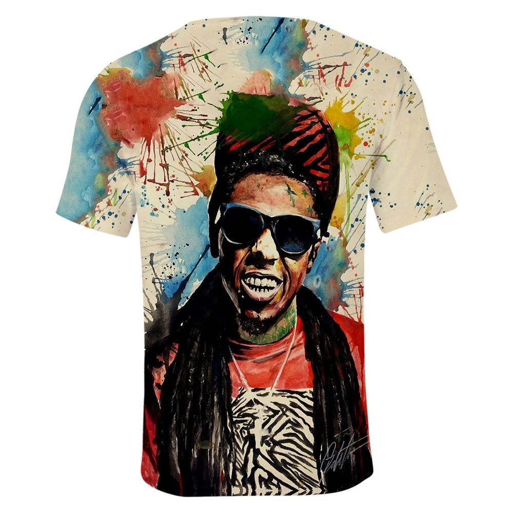 Lil Wayne футболка 3D для мужчин и женщин футболка Lil Wayne с короткими рукавами для мальчиков и девочек Летняя дышащая Футболка Топ в простом стиле