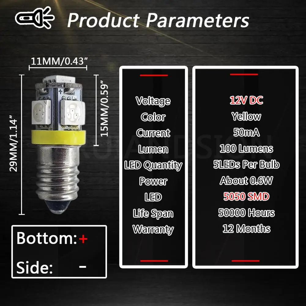 2x1 Вт 5050 5 SMD СВЕТОДИОДНЫЙ винтовой инструмент сигнальный индикатор маленькая