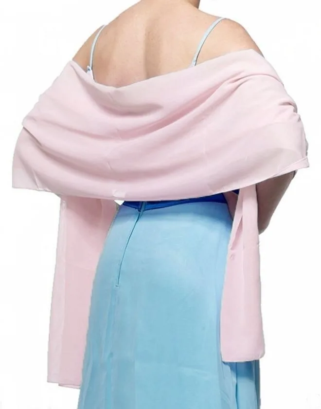 Solid Chiffon Wedding Bridal Shawl Wrap Cape Bolero Scarf Cloak Women Accessories