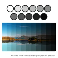 40.5 43 46 49 52 55 58 62 67 72 77 82mm ND Lens Filter ND2 to ND2000 Variable Adjustable Neutral Density Lens With Filter Case 2