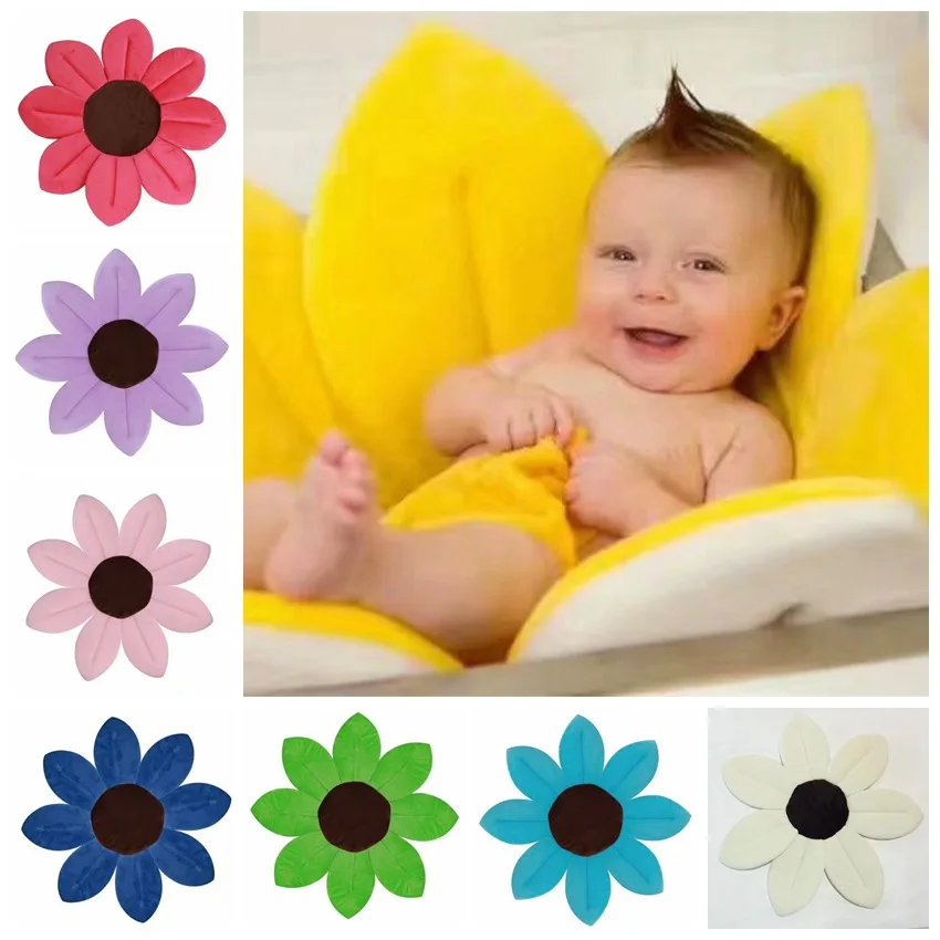 Детский коврик для ванной Подушка Лотос с лепестками складной нескользящий