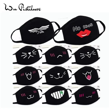 

Cotton Cartoon Anime Mask Winter Warm Mouth fabric Mask dust mask Cartoon Face dustproof cotton Anti reusable double mouth mask