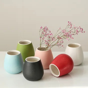 

Ceramic Small Vase Dried Flower Flower Arrangement Creative Colorful Hydroponic Small Fresh Modern Living Room Decoration