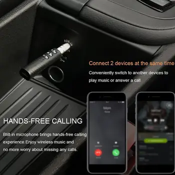 

Mini Lavalier Wireless Car Kit Handsfree Music Audio Receiver Adapter Auto For Speaker Headphone Car Stereo