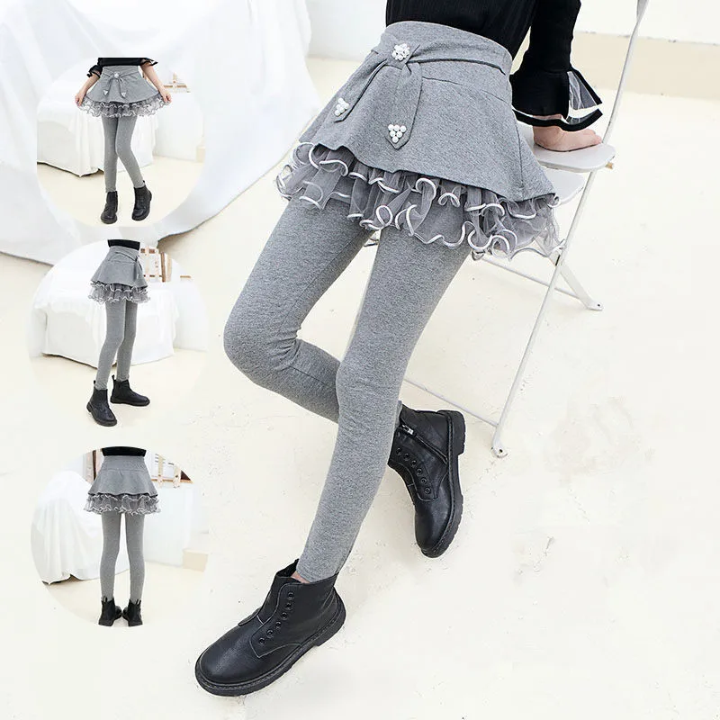 Kids Girls Legging Skirt-Pants Kid Girl Spring Autumn Leggings Children's Girls Skirt-pants Catton Pants for 3-9 Year Child