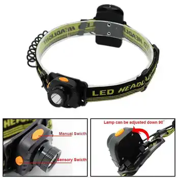 

XPE R3 Infrared Sensor LED Headlamp Powerful 3800LM Headlight Waterproof 3 Modes Head Lamp Used AAA Battery for Camping Working