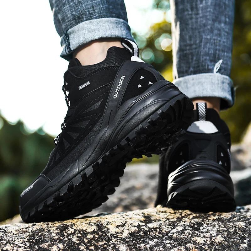2020 New Spring Autumn Waterproof Ankle Boots Breathable Motorcycle Boots Mens Sneakers Fashion Outdoor Hiking Boots Men Boots
