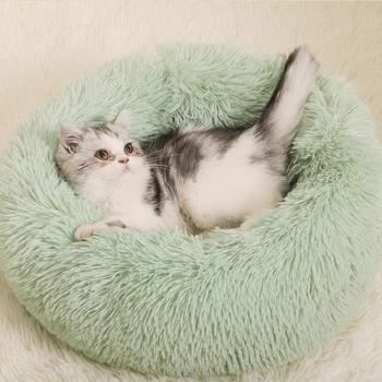 

Soft Plush Dog Bed Round Shape Sleeping Bag Kennel Cat Puppy Sofa Bed Pet House Winter Warm Beds Cushion Comfort