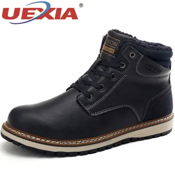 

UEXIA 2020 NEW Sneakers Footwear Casual Fashion High Quality Winter Men's Boots Warm Plush Snow Leather Ankle Boots Outdoor Men