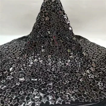 

African Velvet Lace Fabric 2020 Black High Qality Lace Newest Wedding Nigerian French Lace Material For Women Dress