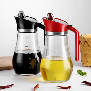

Oil and Vinegar Dispenser Bottle Pouring Oil Can Set Oil Bottle Oil Tank Glass Leak-proof Kitchen Supplies Seasoning Bottle