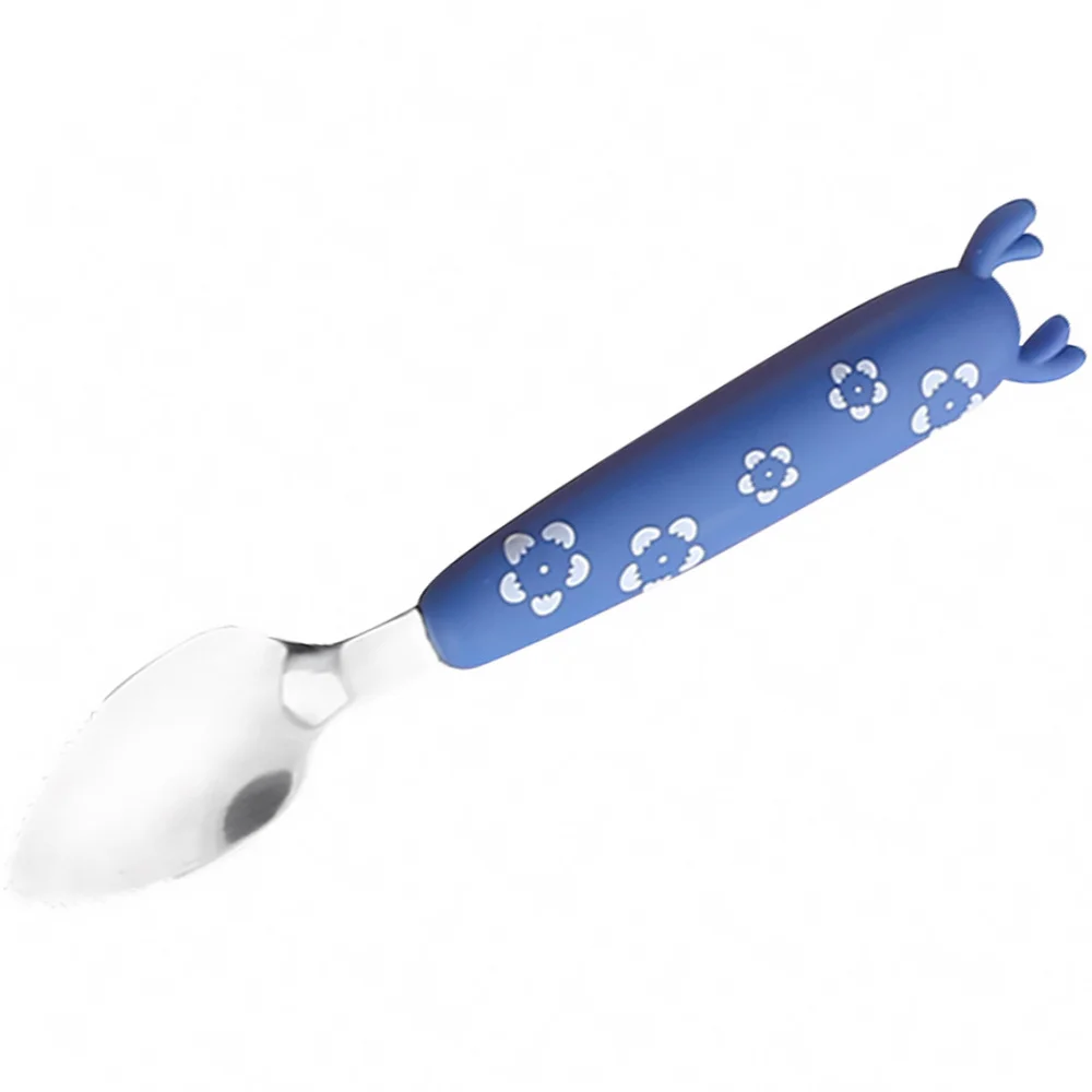

1pc Craft Fruit Mud Stainless Steel Scraping Spoon Serrated Spoon for Complementary Food