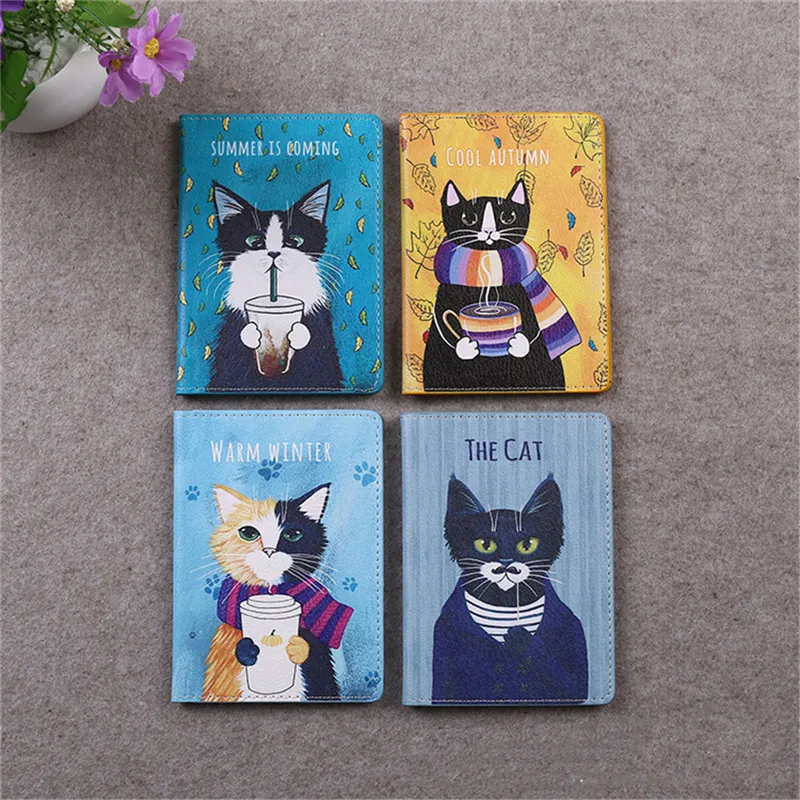 Wallet Card Holder Credit Card Wallet Credit Card Holder Card Holder Card Wallet Business Card Holder Id Card Holder Passport Holder Document Card Wallet Wallet Card Bag Fashion Cartoon Cat Travel Passport Cover