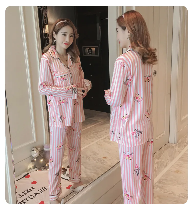 

Liang xing-Autumn & Winter Long Sleeve Pajamas Less Women's Cute Tracksuit Cardigan Double-Sided Qmilch M -Xxl