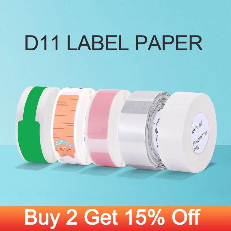 Niimbot-etiqueta de impresión D11 para supermercado, resistente al agua, antiaceite, resistente a roturas, Color puro, papel de etiqueta resistente a arañazos